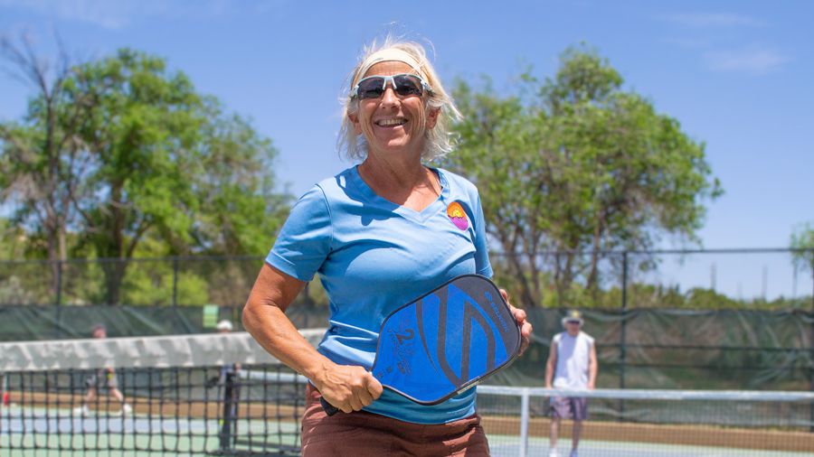 Santa Fe Pickleball Club President Cindy Lawton can be spotted nearly every morning at the Fort Marcy courts.
