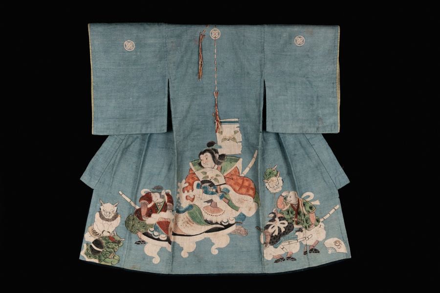 Japan, Edo Period Fabric, indigo and other natural pigments from the Yokai: Ghosts & Demons of Japan exhibit